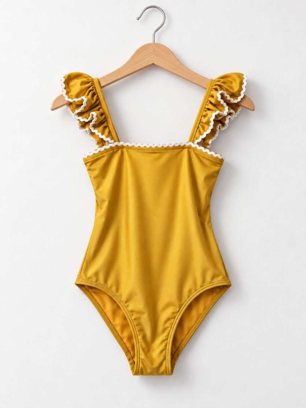 Zimmermann Girls 4 Mustard Gold Ruffle One Piece Swimsuit Cute Resort NWT